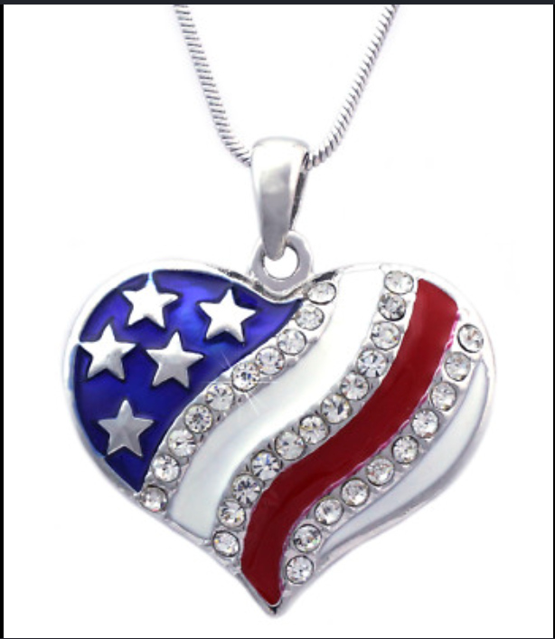 USA Heart Necklace